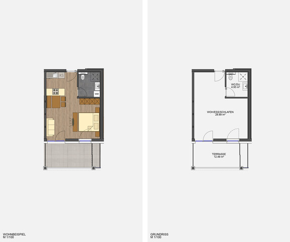 1-Zimmer Terrassenwohnung in zentraler Lage