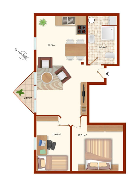 Geräumige 3-Zimmer-Wohnung zum Kauf!