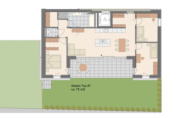 4-Zimmer Gartenwohnung mit herrlichem Ausblick  (Top A1)