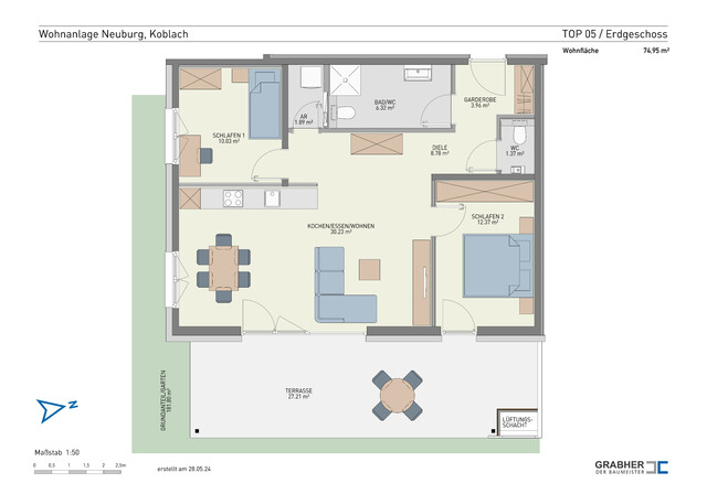 3-Zimmer-Gartenwohnung mit Terrasse