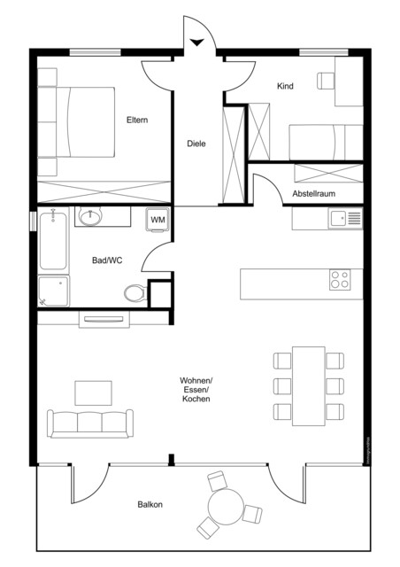 Geräumige 3-Zimmer Dachgeschosswohnung (Ausbaufähig zu 4-Zimmer-Wohnung) im Herzen von Lauterach