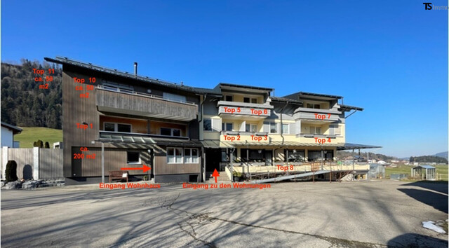 Bregenz: Langen bei Bregenz: 1-Zimmer-Wohnung ca. 28 m2, Balkon ca. 4,60 m2 - TOP 2