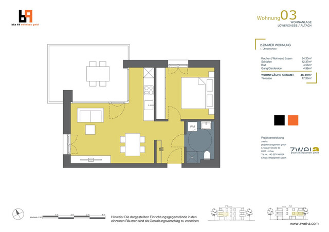 2-Zimmer-Terrassenwohnung - Altach, Löwengasse / Top 3