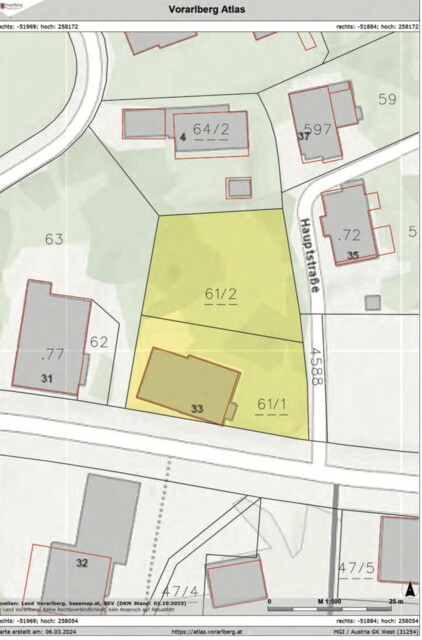 Privatverkauf: Zentrales Baungrundstück mit 1370 m2  in Höchst zu verkaufen