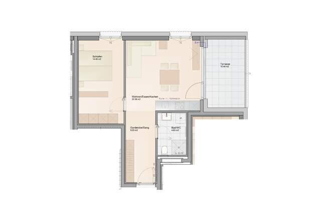 Baustart fixiert! Perfekt geschnittene 2-Zimmer Dachgeschosswohnung (Top A09)