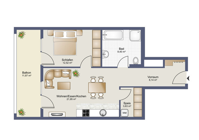 NEUBAU: Attraktive 2-Zimmer-Wohnung in Grenznähe