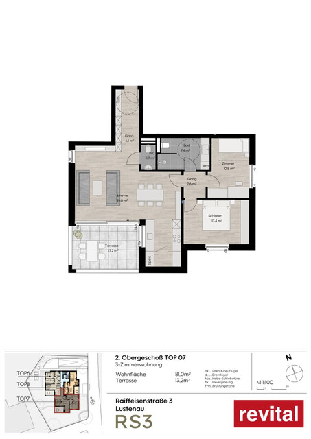 Spitzenlage - zentrumsnahe & ruhige Terrassenwohnung - Top 7 - Bezugsbereit - Jetzt Nebenkosten sparen