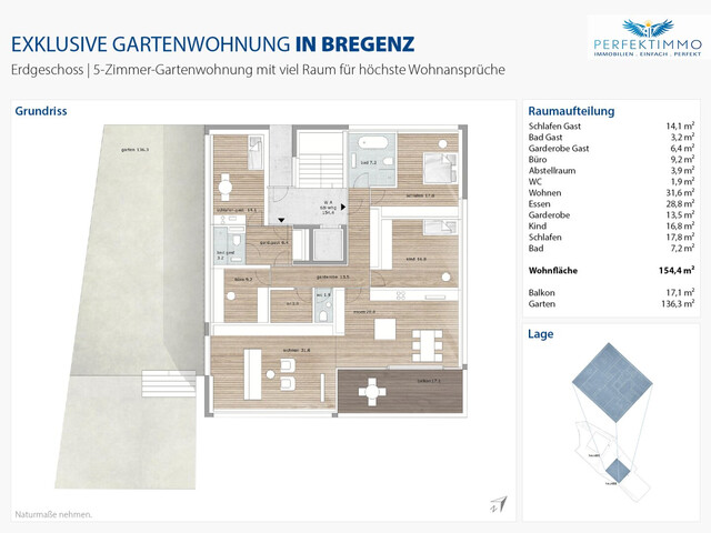 Exklusive Gartenwohnung in Bestlage von Bregenz!