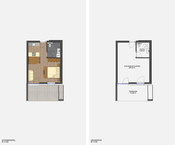 Attraktive 1-Zimmer Gartenwohnung in zentraler Lage in Koblach