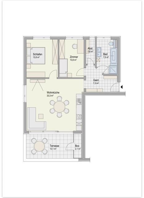 Moderne 3,5 Zimmer Wohnung in Lustenau