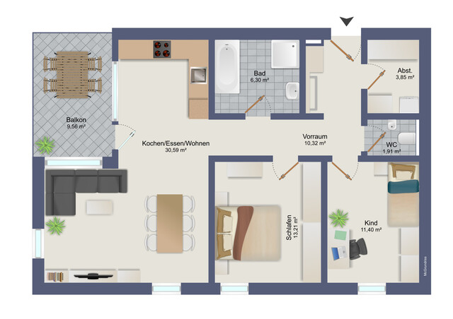 Feldkirch Altenstadt: Neuwertige 3 Zimmerwohnung mit Charme zu verkaufen!