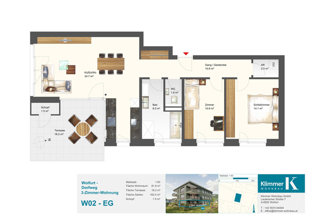 Ruhig wohnen, zentrumsnah leben. 3-Zimmer-Gartenwohnung W02