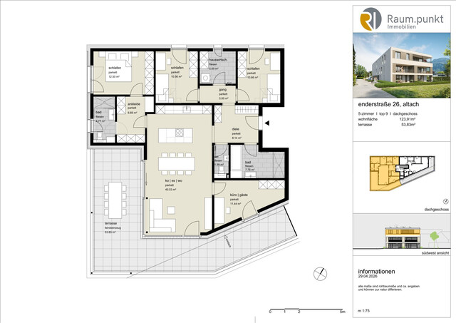 5-Zimmer-Dachgeschosswohnung mit Terrasse - Top 09