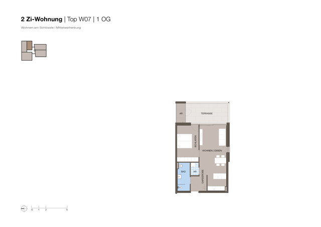 Großzügige 2-Zi-Terrassenwohnung - Wohnen am Schlössle  Top W07 inkl. TG-Platz