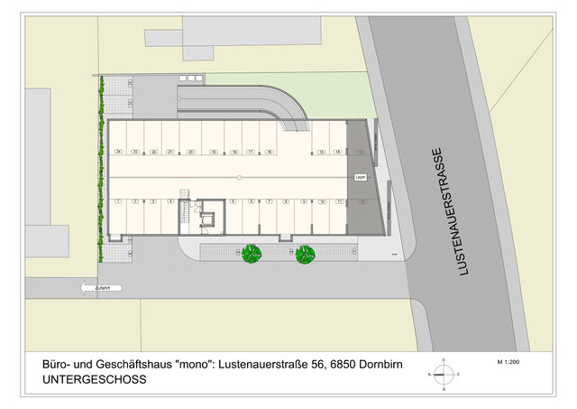Tiefgaragenplätze in Dornbirn in der Nähe vom Messepark zu mieten.