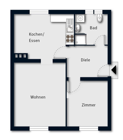 Modernisierte 2,5-Zimmer-Wohnung in Seenähe