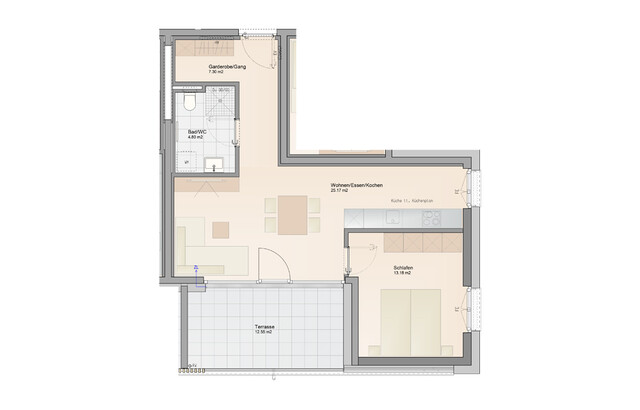 Baustart fixiert! 2-Zimmer Wohnung mit herrlicher Terrasse (Top A06)