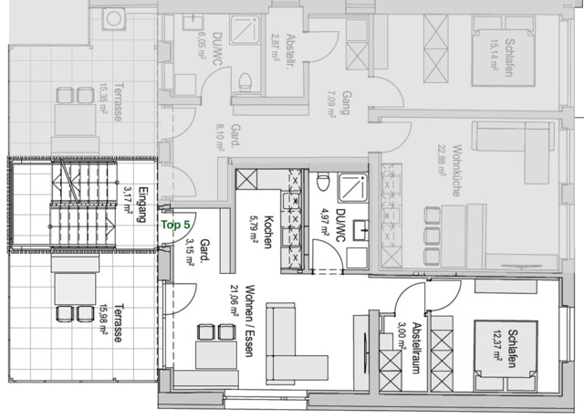 Erstbezug nach umfassender Sanierung – hochwertige 2-Zimmer-Wohnung mit großem Balkon in Lustenau