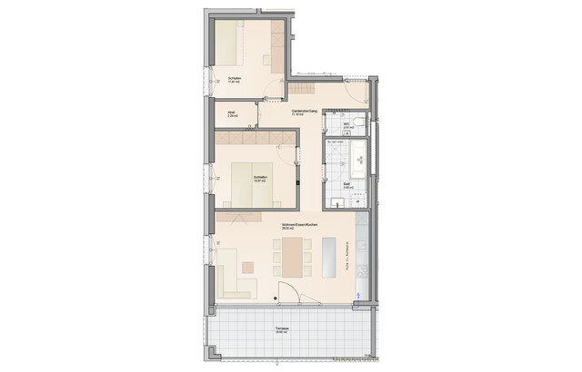 3-Zimmer Wohnung mit Südterrasse(Top B06)