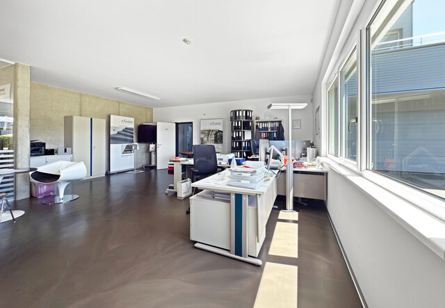 Betriebsgebäude mit Halle, Büro und eleganter Penthousewohnung