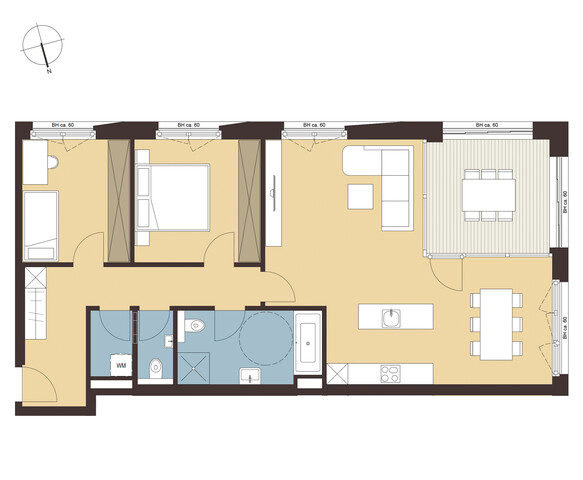 Neuwertige 3-Zimmer Wohnung mit atemberaubender Seesicht