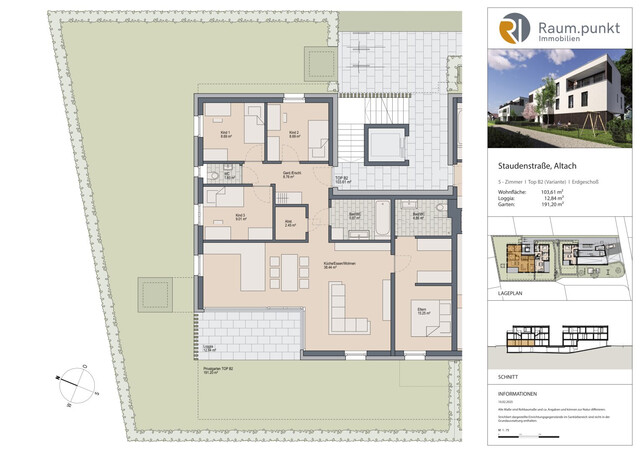5-Zimmer-Gartenwohnung in Altach - Ruhelage / Top B2