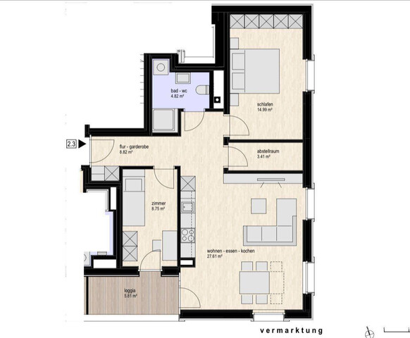 Modern wohnen in Dornbirn: 3 Zimmer mit Loggia