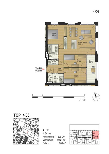 Ganz oben wohnen – 4-Zimmerwohnung mit Bergblick am Garnmarkt