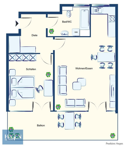 Top gepflegte 2-Zimmer-Dachgeschosswohnung mit Panoramaausblick in Lustenau