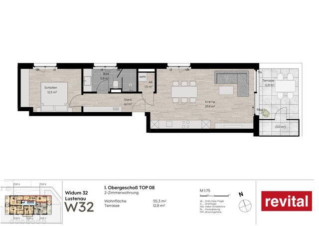 1A-Lage von Lustenau - Ruhige und Zentrale Terrassenwohnung - Top 8 - Jetzt Nebenkosten sparen