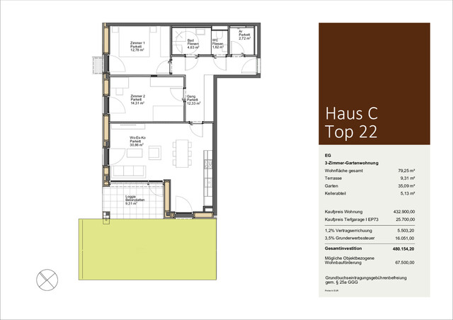 ATTRAKTIVE GARTENWOHNUNG  IN SCHRUNS