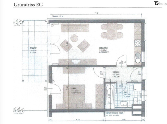 Bregenz: 2-Zimmer-Garten-Wohnung ca. 48 m2 - in zentraler Ruhelage mit Gartenanteil