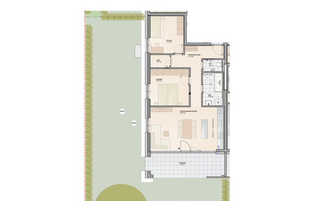 Baustart fixiert! 3-Zimmer Wohnung für Gartenliebhaber | 172 m² Garten (Top B03)
