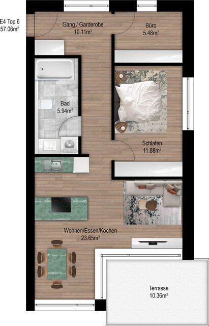 NEUBAU: 2 1/2 Zimmer Dachgeschosswohnung in Frastanz, Top 6a