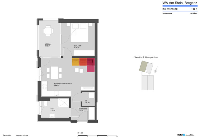 Ruhige 2-Zi-Wohnung mit Blick ins Grüne