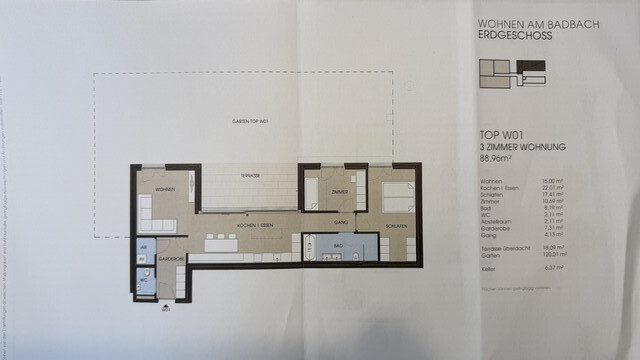 Traumhafte 3 Zimmer Gartenwohnung in ruhiger Lage in Hard 