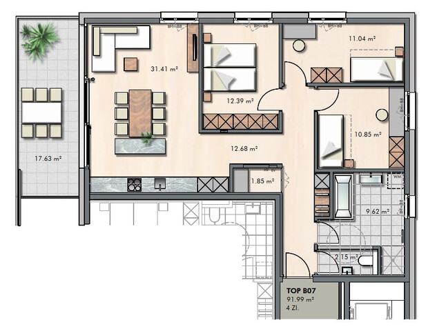 Neubau! Hochwertig ausgestattete 4-Zimmer-Wohnung im Grünen mit großer Süd-West-Terrasse