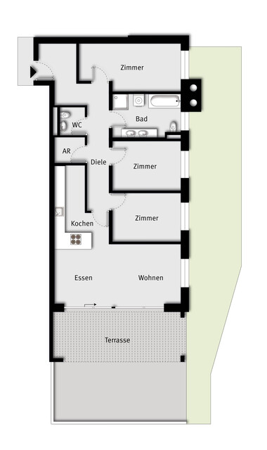 Großzügige Gartenwohnung in Mäder -  104 m² neuwertige Wohnfläche