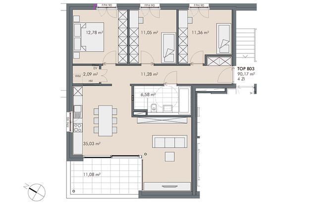 Bezugsbereit: 4-Zimmer Terrassenwohnung mit Wohnbauförderung (Top B3)