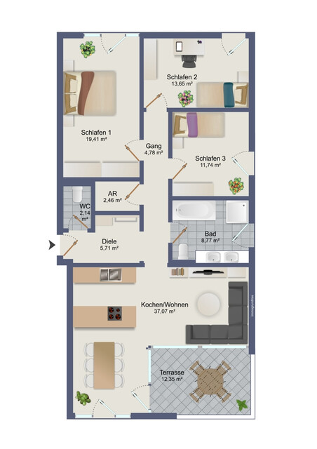 Dachgeschosswohnung in schöner Lage - als Haupt- oder Nebenwohnsitz