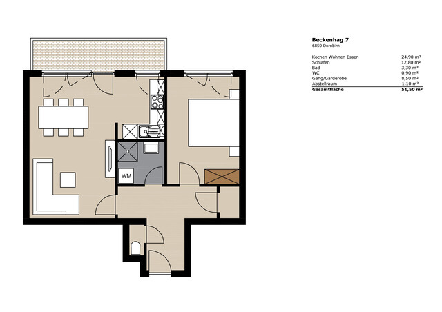 Sanierte 2-Zi-Wohnung in Dornbirn mit traumhaften Ausblick. Keine Vermittlungsprovision, keine Vertragskosten 