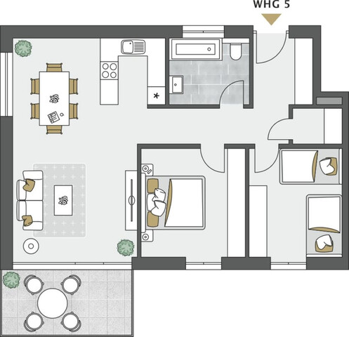 Moderne, helle 3 Zimmer Wohnung, bezugsfertig mit großem Balkon in sonniger, ruhiger Lage in Dornbirn