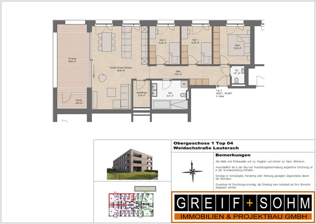 Top 4 | Platz für Familie und Abendsonne | 4 Zimmer-Terrassenwohnung