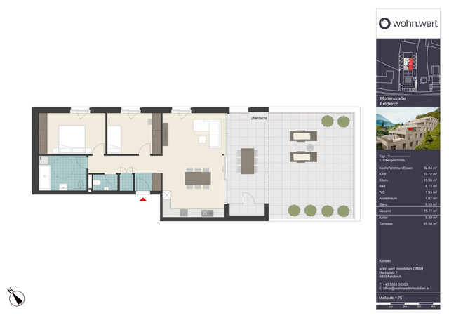 Wohnanlage "Hillside" - Traumhafte 3-Zimmerwohnung mit imposanter Terrasse - Top 17