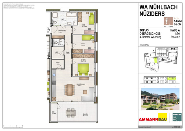 WA Mühlbach TOP A5 4-Zimmer-Dachgeschosswohnung