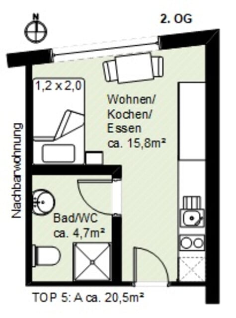 Zentrale 1-Zimmer-Wohnung in Feldkirch