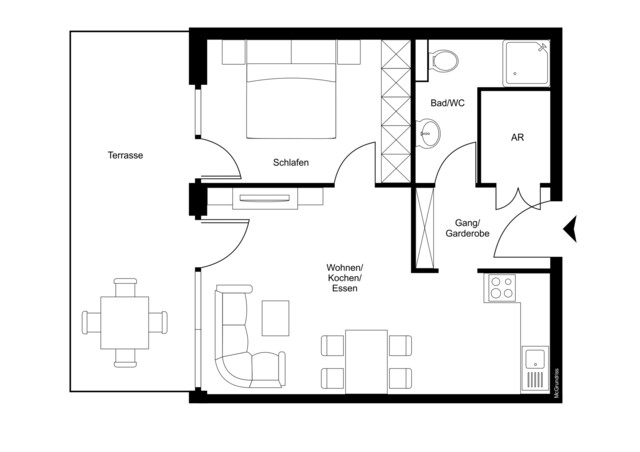 Neubau - 2 Zimmer Gartenwohnung in Höchst