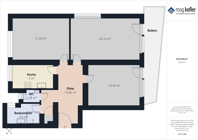 3-Zimmer-Wohnung zentral gelegen in Hohenems mit atemberaubenden Bergblick