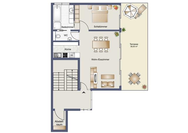 Exklusive 2,5-Zimmerwohnung in begehrter Hanglage