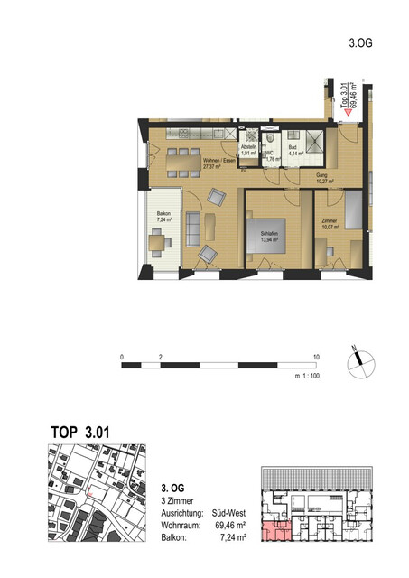 3-Zimmerwohnung mit Ausblick